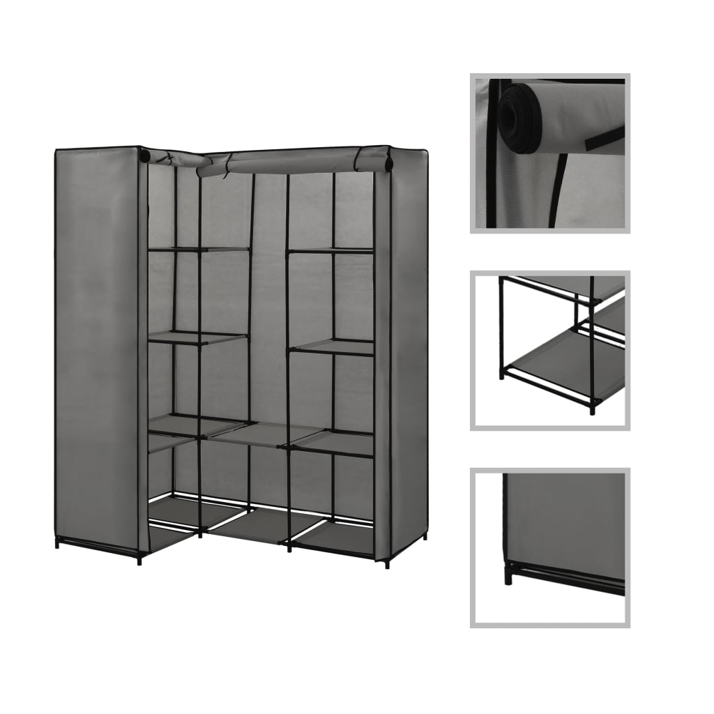 Armadio Angolare Nero 130x87x169 cm